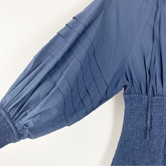 Rhode Resort Anya V-Neck Long Sleeve Smocked Mini Dress Casual Cocktail Summer - Picture 4 of 8